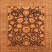 Square Oriental Orange Industrial Rug, urb3211org