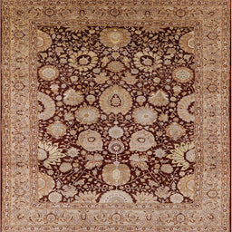 Square Machine Washable Industrial Modern Saffron Red Rug, wshurb3211