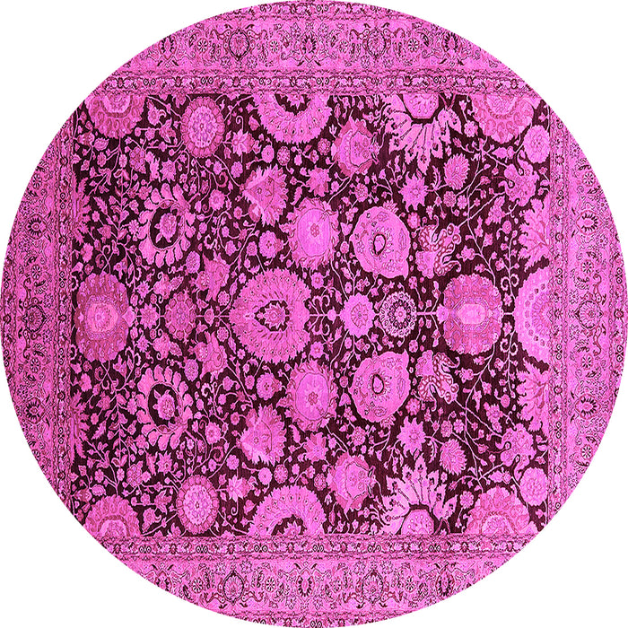 Round Oriental Pink Industrial Rug, urb3211pnk