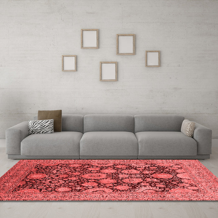 Industrial Red Washable Rugs