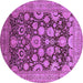 Round Oriental Purple Industrial Rug, urb3211pur