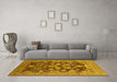 Machine Washable Oriental Yellow Industrial Rug in a Living Room, wshurb3211yw