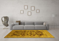 Machine Washable Oriental Yellow Industrial Rug, wshurb3211yw