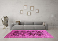 Machine Washable Oriental Pink Industrial Rug, wshurb3211pnk