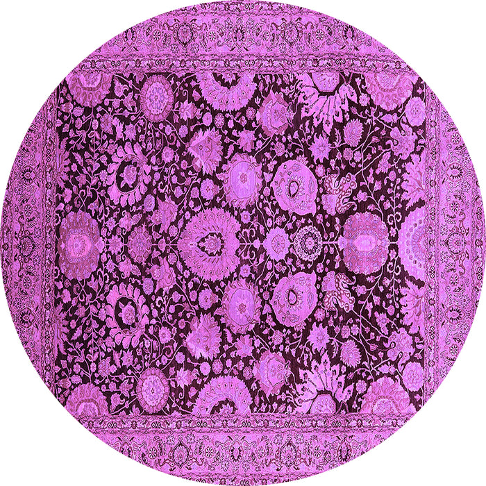 Round Machine Washable Oriental Purple Industrial Area Rugs, wshurb3211pur