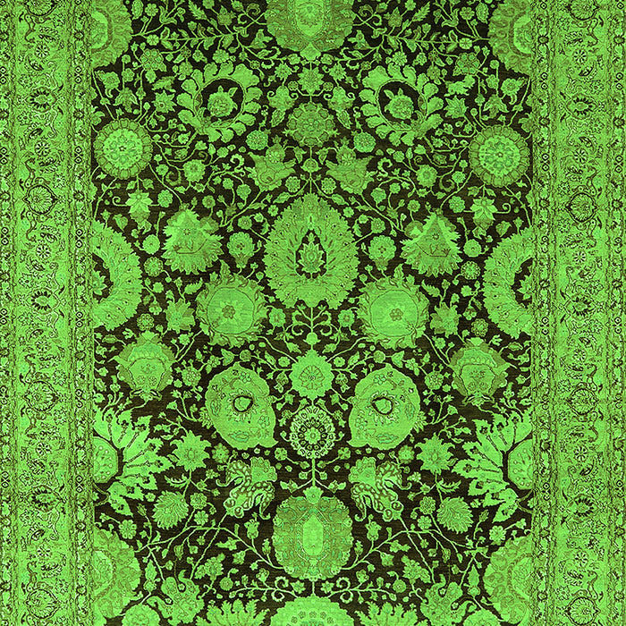 Machine Washable Oriental Green Industrial Area Rugs, wshurb3211grn