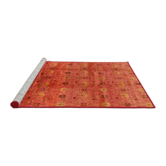 Sideview of Machine Washable Industrial Modern Red Rug, wshurb3212