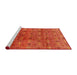 Sideview of Machine Washable Industrial Modern Red Rug, wshurb3212