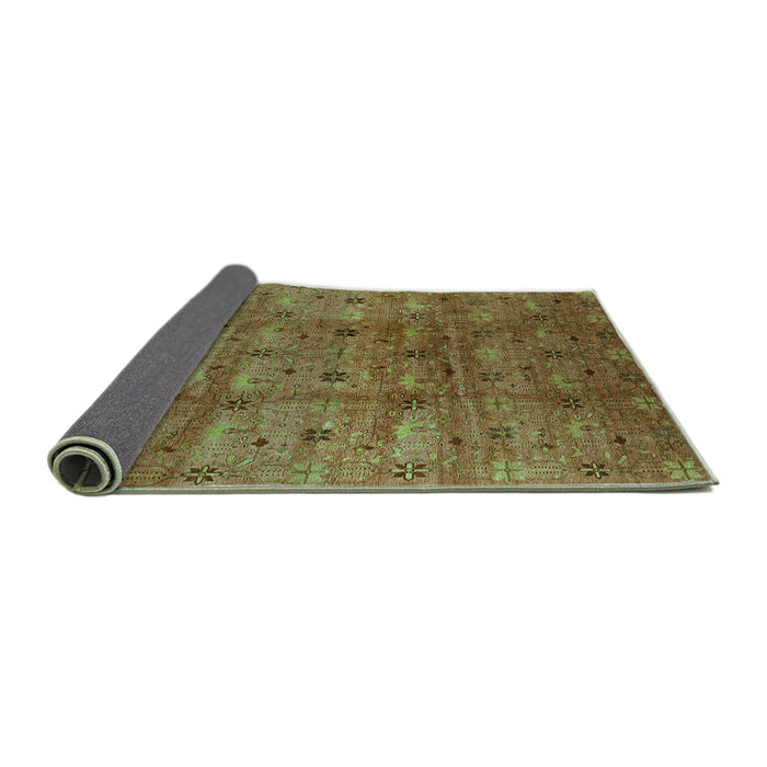 Sideview of Oriental Turquoise Industrial Rug, urb3212turq