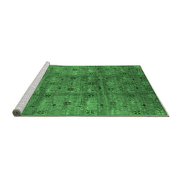 Sideview of Machine Washable Oriental Emerald Green Industrial Area Rugs, wshurb3212emgrn