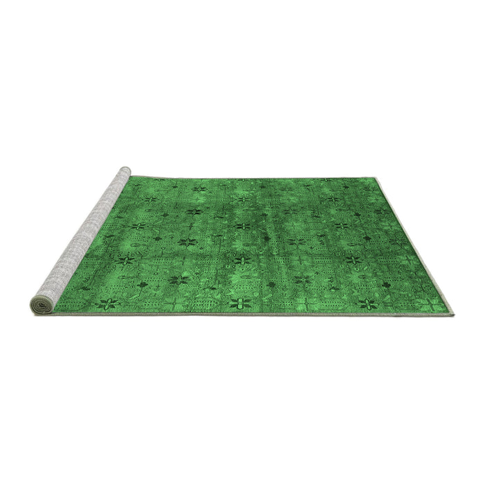 Sideview of Machine Washable Oriental Emerald Green Industrial Area Rugs, wshurb3212emgrn