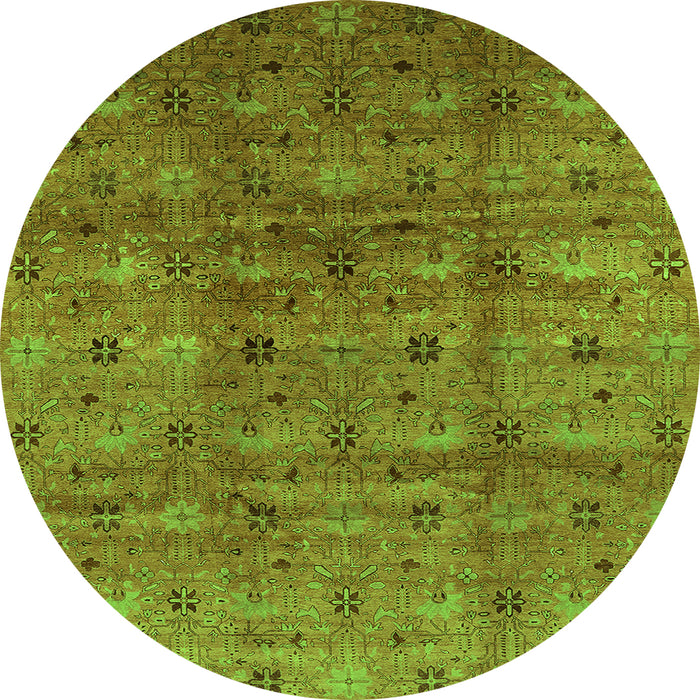 Round Oriental Green Industrial Rug, urb3212grn