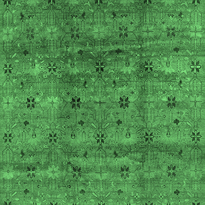 Machine Washable Oriental Emerald Green Industrial Area Rugs, wshurb3212emgrn