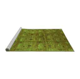 Sideview of Machine Washable Oriental Green Industrial Area Rugs, wshurb3212grn