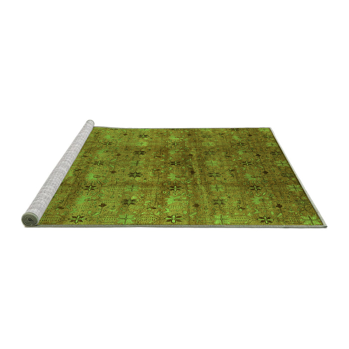 Sideview of Machine Washable Oriental Green Industrial Area Rugs, wshurb3212grn