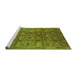 Sideview of Machine Washable Oriental Green Industrial Area Rugs, wshurb3212grn