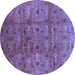 Round Oriental Blue Industrial Rug, urb3212blu