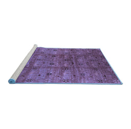 Sideview of Machine Washable Oriental Blue Industrial Rug, wshurb3212blu