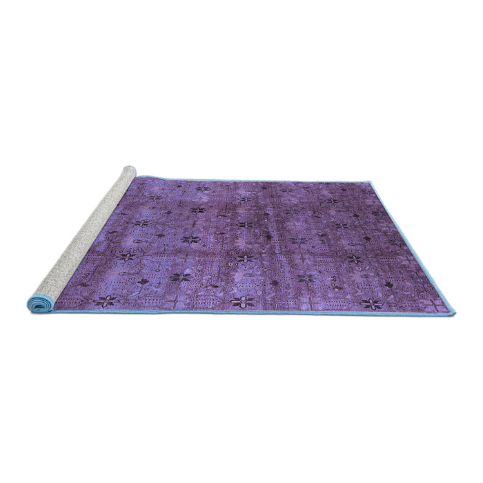 Sideview of Machine Washable Oriental Blue Industrial Rug, wshurb3212blu