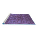 Sideview of Machine Washable Oriental Blue Industrial Rug, wshurb3212blu