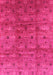 Machine Washable Oriental Pink Industrial Rug, wshurb3212pnk