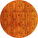 Round Oriental Yellow Industrial Rug, urb3212yw