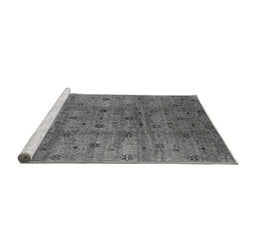 Sideview of Machine Washable Oriental Gray Industrial Rug, wshurb3212gry