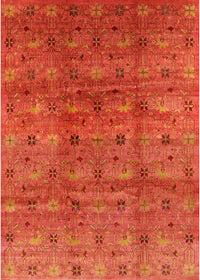 Machine Washable Industrial Modern Red Rug, wshurb3212