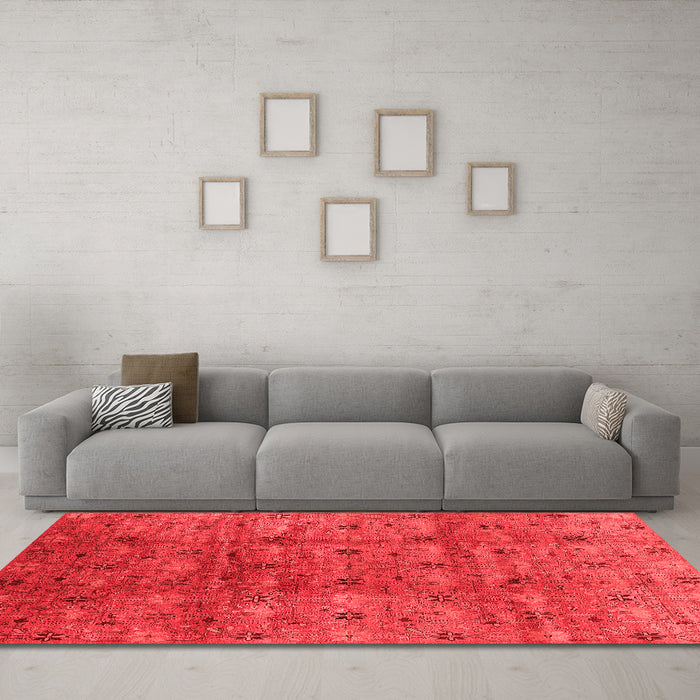 Industrial Red Washable Rugs