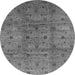 Round Oriental Gray Industrial Rug, urb3212gry