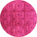 Round Oriental Pink Industrial Rug, urb3212pnk