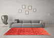 Machine Washable Oriental Orange Industrial Area Rugs in a Living Room, wshurb3212org