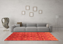 Machine Washable Oriental Orange Industrial Area Rugs in a Living Room, wshurb3212org