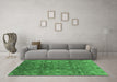 Machine Washable Oriental Emerald Green Industrial Area Rugs in a Living Room,, wshurb3212emgrn