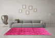 Machine Washable Oriental Pink Industrial Rug in a Living Room, wshurb3212pnk