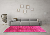 Machine Washable Oriental Pink Industrial Rug, wshurb3212pnk