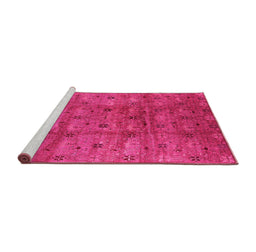 Sideview of Machine Washable Oriental Pink Industrial Rug, wshurb3212pnk