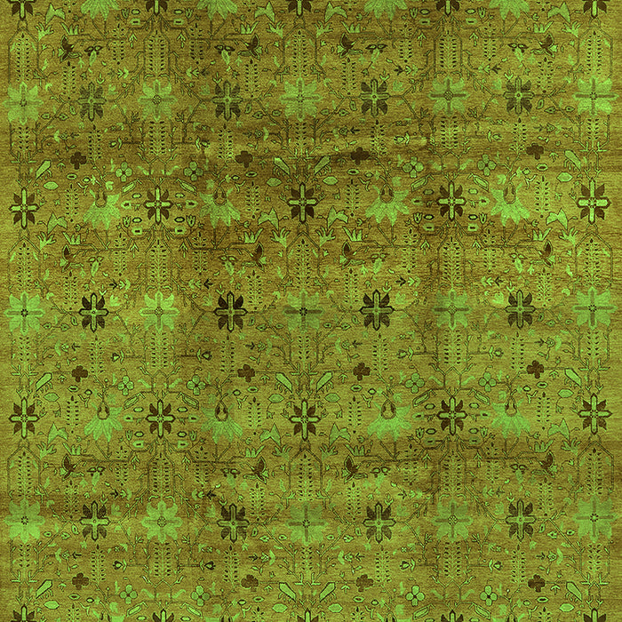 Machine Washable Oriental Green Industrial Area Rugs, wshurb3212grn