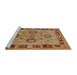 Sideview of Machine Washable Industrial Modern Mahogany Brown Rug, wshurb3213
