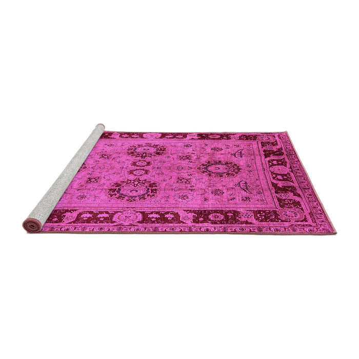 Sideview of Machine Washable Oriental Pink Industrial Rug, wshurb3213pnk