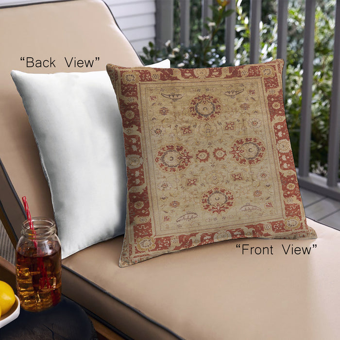 Front View of Mid-Century Modern Urban Square Mahogany Brown Throw Pillow, 18 inch by 18 inch, pwurb3213