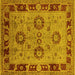 Square Machine Washable Oriental Yellow Industrial Rug, wshurb3213yw