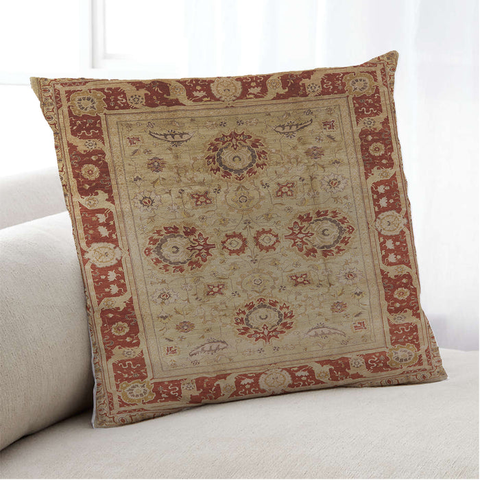 Lifestyle Image of Mid-Century Modern Urban Square Mahogany Brown Throw Pillow, 18 inch by 18 inch, pwurb3213
