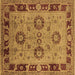 Square Machine Washable Oriental Brown Industrial Rug, wshurb3213brn