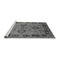 Sideview of Machine Washable Oriental Gray Industrial Rug, wshurb3213gry