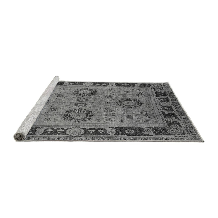 Sideview of Machine Washable Oriental Gray Industrial Rug, wshurb3213gry
