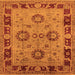 Square Machine Washable Oriental Orange Industrial Area Rugs, wshurb3213org