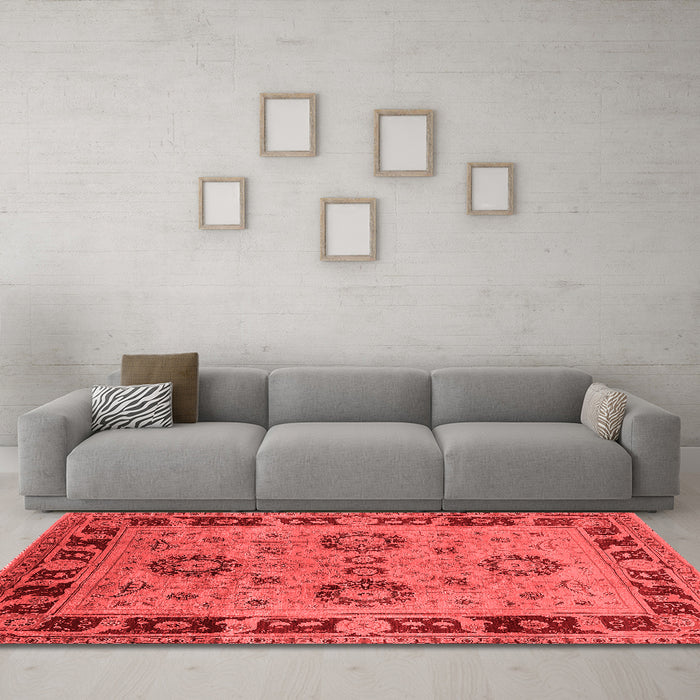 Industrial Red Washable Rugs