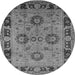 Round Oriental Gray Industrial Rug, urb3213gry