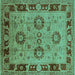 Square Oriental Turquoise Industrial Rug, urb3213turq